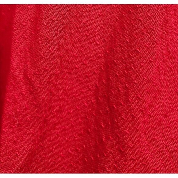 By Anthropologie Tie-Front Cover-Up Dress V Neck Red Long Slit Midi XXS - Picture 9 of 11